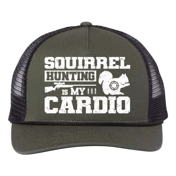 Squirrel Hunting Is My Cardio Squirrel Hunter Cool Gift Retro Rope Trucker Hat Cap