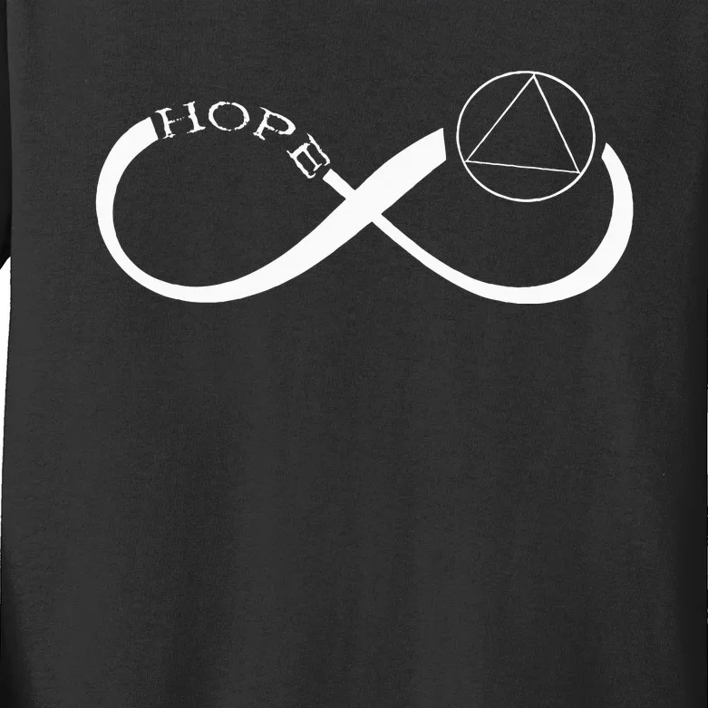 Sobriety Hope Infinity Sober Recovery Abstinence Supporter Kids Long Sleeve Shirt