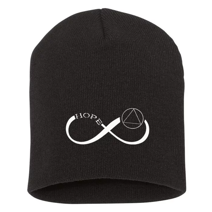 Sobriety Hope Infinity Sober Recovery Abstinence Supporter Short Acrylic Beanie