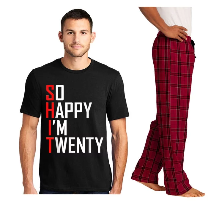 So Happy I'm Twenty 20 Years Old Funny 20th Birthday Pajama Set