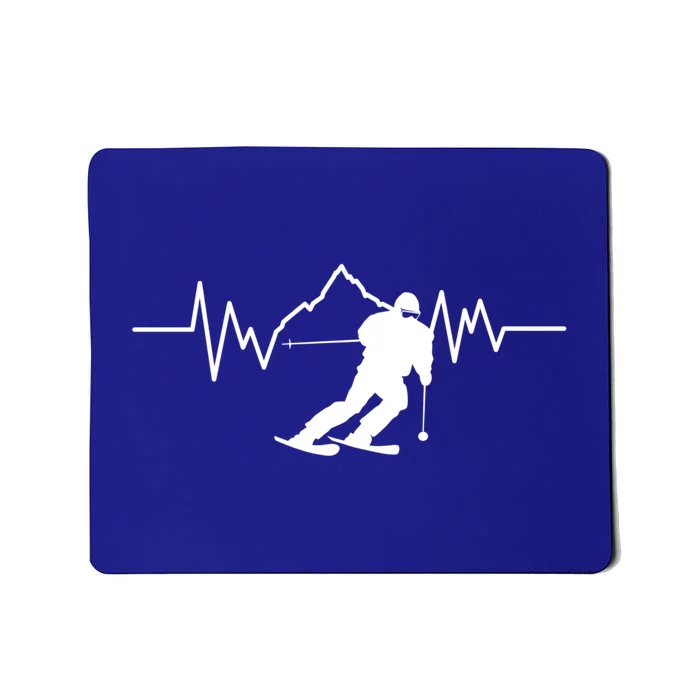 Skier Heartbeat I Alpine Cross Coutry Skiing Gift Mousepad