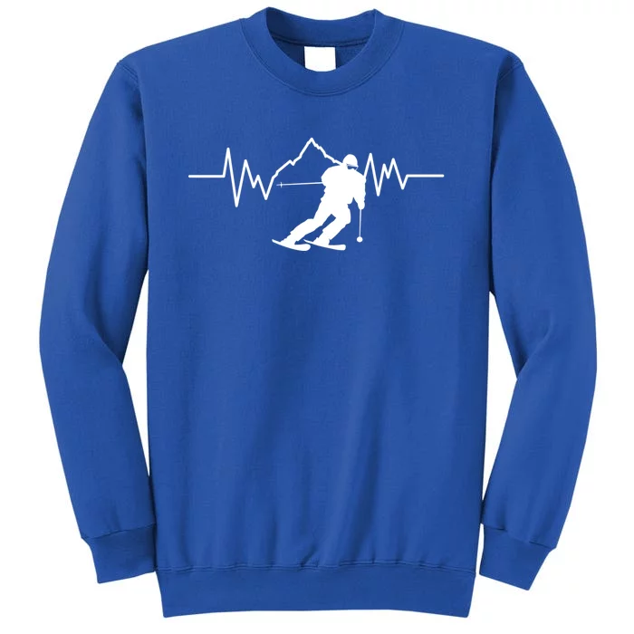 Skier Heartbeat I Alpine Cross Coutry Skiing Gift Tall Sweatshirt