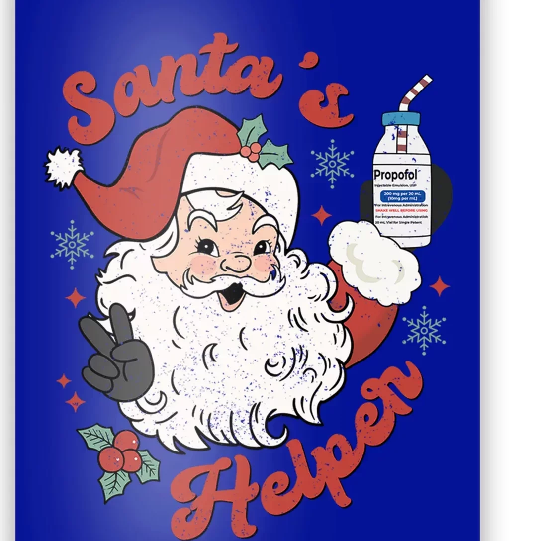 SantaS Helper Icu Crna Propofol Pharmacist Nurse Christmas Funny Gift Poster