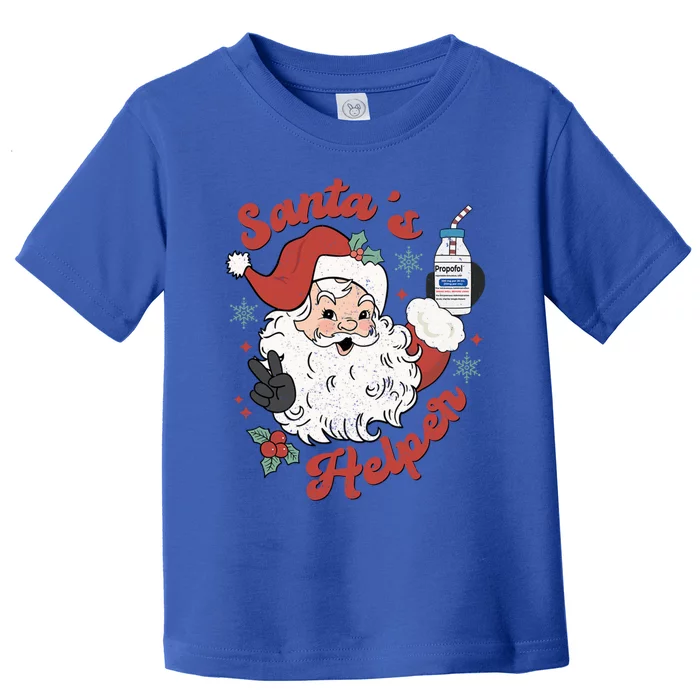 SantaS Helper Icu Crna Propofol Pharmacist Nurse Christmas Funny Gift Toddler T-Shirt