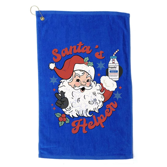 SantaS Helper Icu Crna Propofol Pharmacist Nurse Christmas Funny Gift Platinum Collection Golf Towel