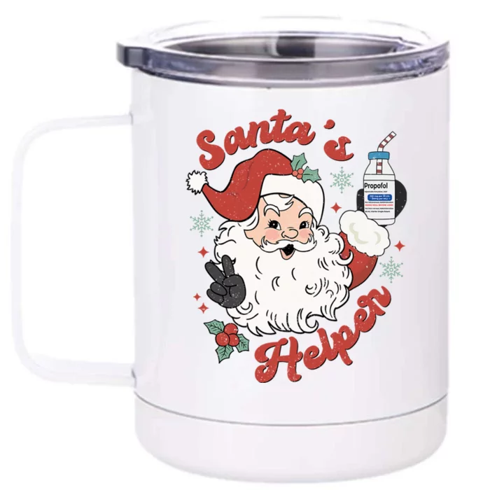 SantaS Helper Icu Crna Propofol Pharmacist Nurse Christmas Funny Gift Front & Back 12oz Stainless Steel Tumbler Cup