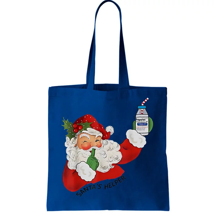 SantaS Helper Icu Crna Propofol Pharmacist Nurse Christmas Gift Tote Bag