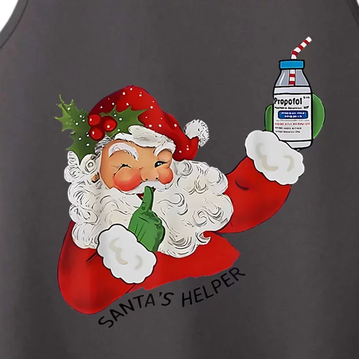 SantaS Helper Icu Crna Propofol Pharmacist Nurse Christmas Gift Performance Tank