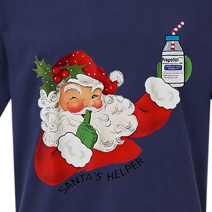 SantaS Helper Icu Crna Propofol Pharmacist Nurse Christmas Gift Sueded Cloud Jersey T-Shirt