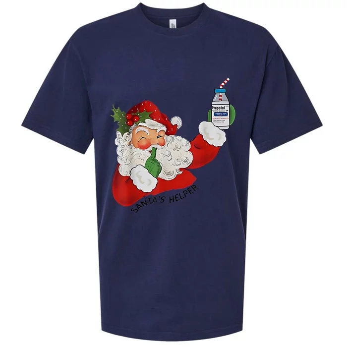 SantaS Helper Icu Crna Propofol Pharmacist Nurse Christmas Gift Sueded Cloud Jersey T-Shirt