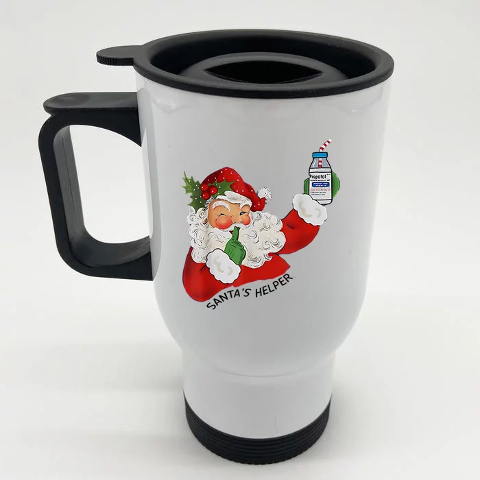 SantaS Helper Icu Crna Propofol Pharmacist Nurse Christmas Gift Front & Back Stainless Steel Travel Mug