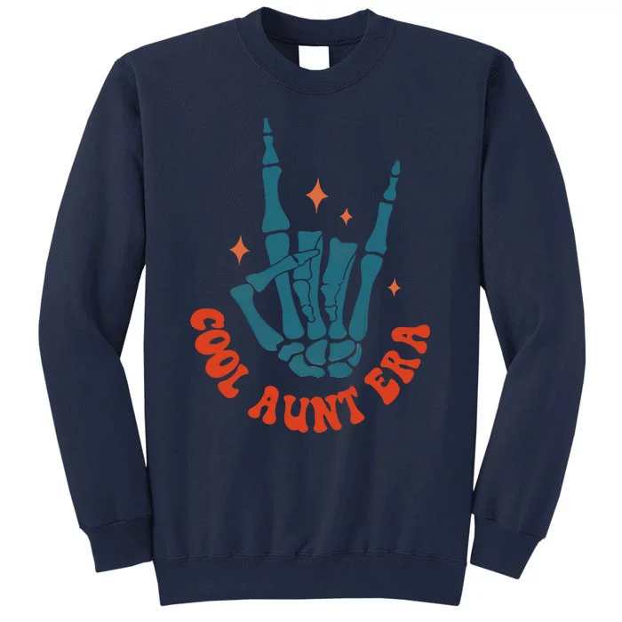 Skeleton Hand In My Cool Aunt Era Funny Halloween Family Matching Back And Front Front & Back Tall Sweatshirt