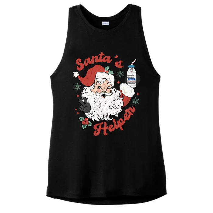 SantaS Helper Icu Crna Propofol Pharmacist Nurse Christmas Gift Ladies Tri-Blend Wicking Tank