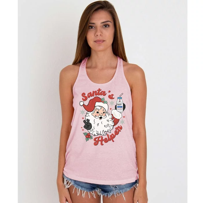 SantaS Helper Icu Crna Propofol Pharmacist Nurse Christmas Gift Women's Knotted Racerback Tank