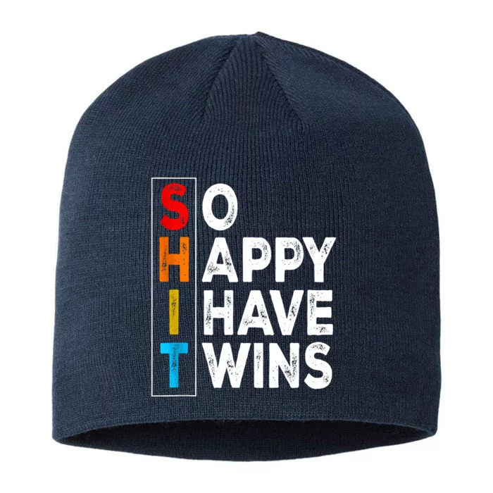 So Happy I Have Twins Funny Mothers Day Fathers Day Mom Dad 8 1/2in Sustainable Knit Beanie