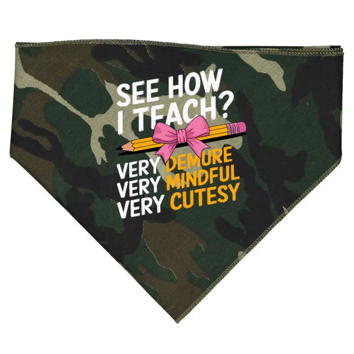 See How I Teach Teacher Appreciation Demure Mindful Cutesy USA-Made Doggie Bandana