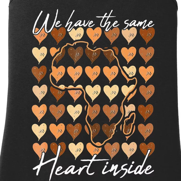 Same Heart Inside Black History Month BLM Melanin Pride Afro Ladies Essential Tank