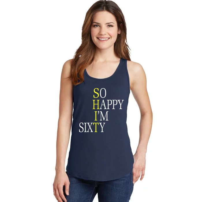 So Happy I'm Sixty 1960 Funny 60th Birthday Gift Ladies Essential Tank