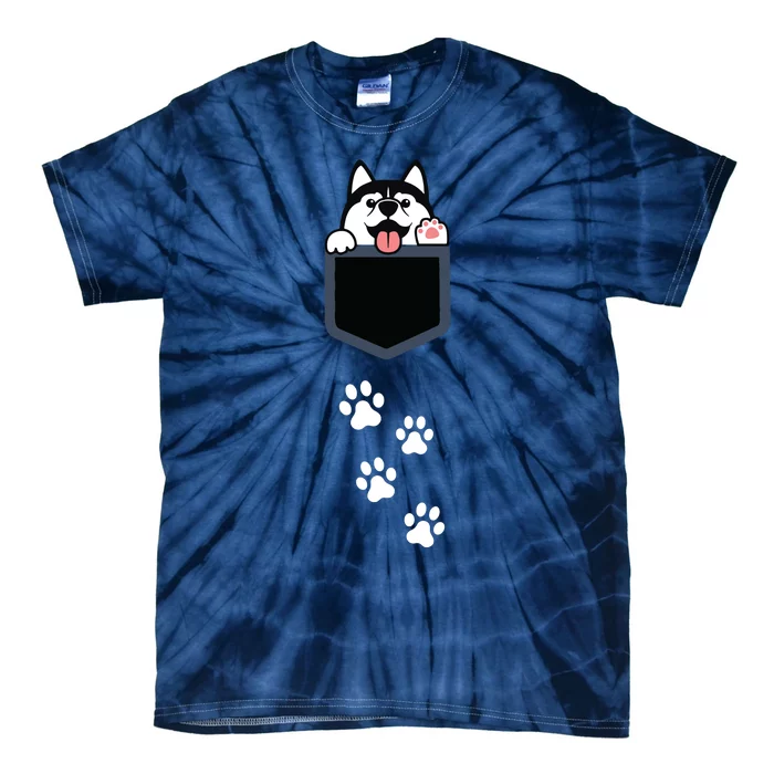 Siberian Husky In Pocket Cute Puppy Dog Lover Apparel Tie-Dye T-Shirt