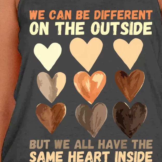 Same Heart Inside Juneteenth Black History Month Women's Knotted Racerback Tank