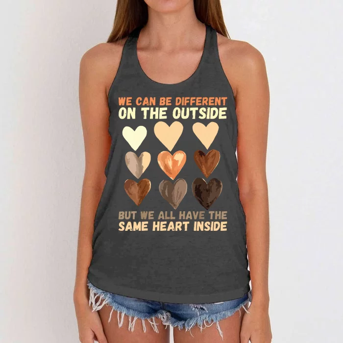 Same Heart Inside Juneteenth Black History Month Women's Knotted Racerback Tank