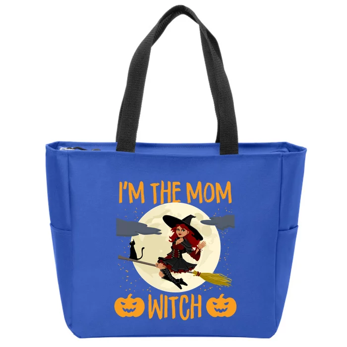 Scary Halloween Im The Mom Witch Funny Pumpkin Costume Gift Zip Tote Bag