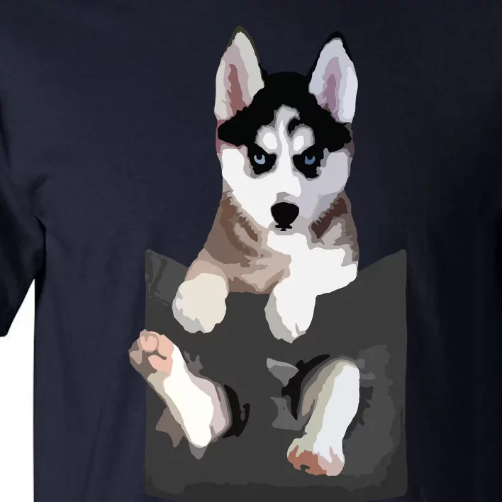 Siberian Husky In Pocket Puppy T Funny Tall T-Shirt