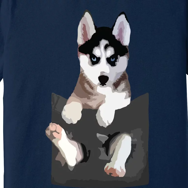 Siberian Husky In Pocket Puppy T Funny Premium T-Shirt