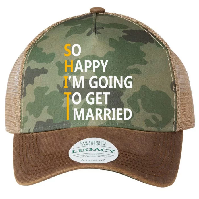 So Happy IM Going To Get To Married Wedding Party Legacy Tie Dye Trucker Hat