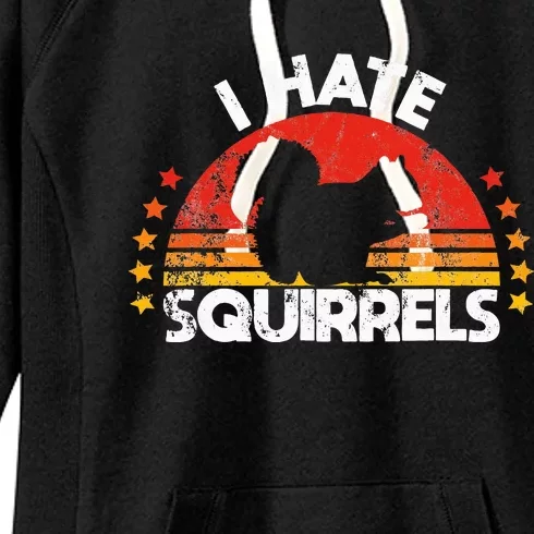 Squirrel Hunting I Hate Squirrel Hunter Retro Design Women's Fleece Hoodie