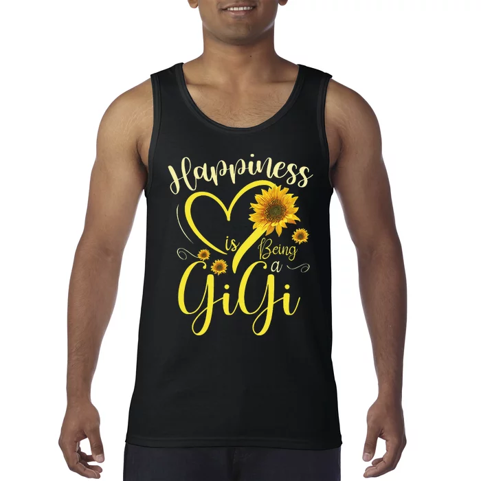 Sunflower Happiness Is Being A Gigi gift Mother's Day Tank Top