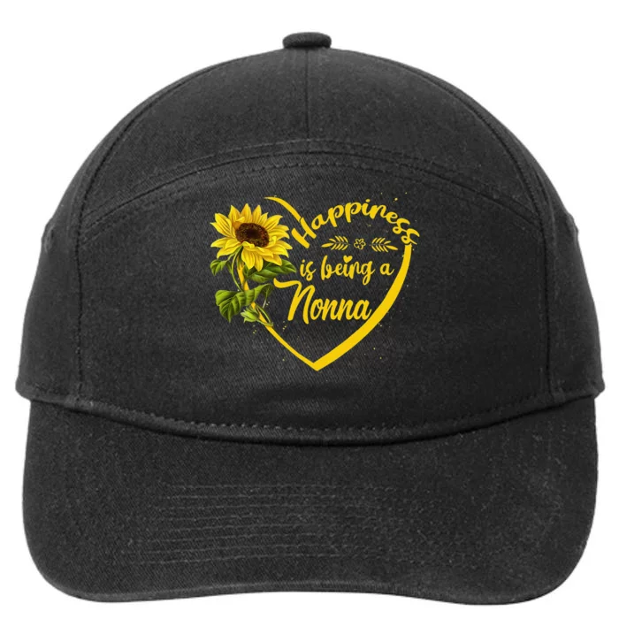 Sunflower Happiness Is Being A Nonna Gift Mother's Day 7-Panel Snapback Hat