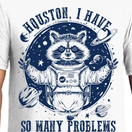 Space Houston I Have So Many Problems Funny Raccoon Meme Pajama Set