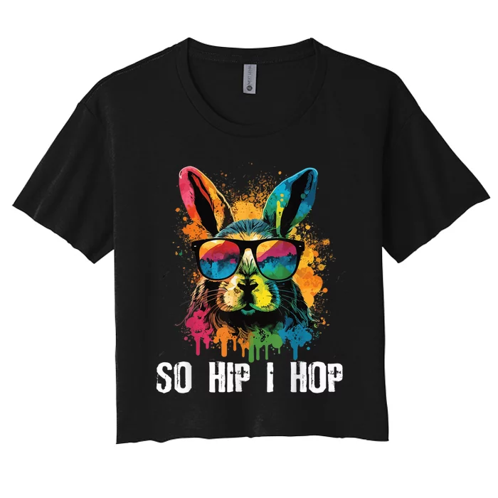 So Hip I Hop Tie Dye Easter Rabbit kid Wo girl Teens Women's Crop Top Tee