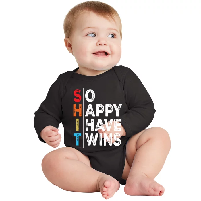 So Happy I Have Twins Funny Mothers Day Fathers Day Mom Dad Tank Top Baby Long Sleeve Bodysuit