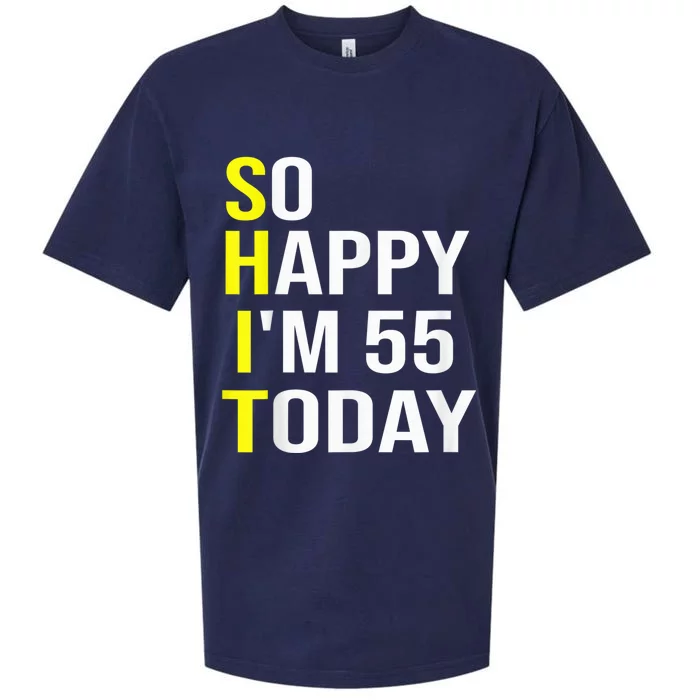 So Happy I'm 55 Today Fifty Five Years Old 55th Birthday Sueded Cloud Jersey T-Shirt