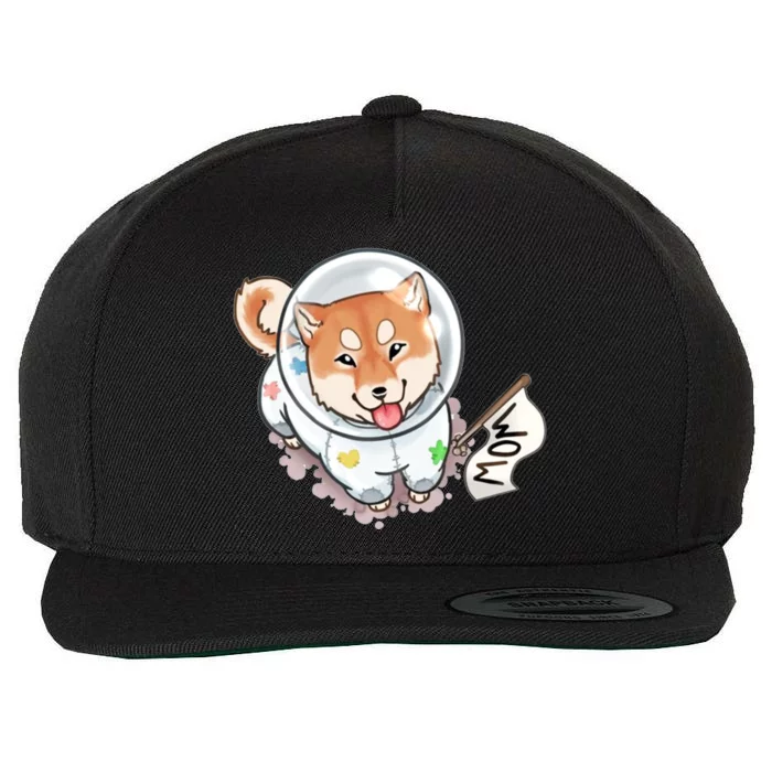 Shiba Inu Astronaut Cute Mom Wool Snapback Cap