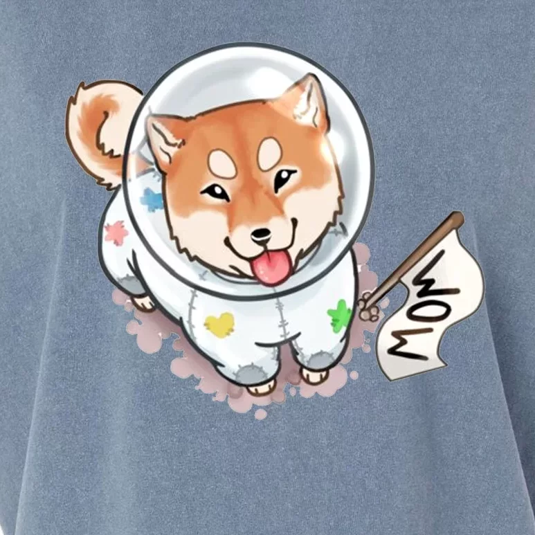 Shiba Inu Astronaut Cute Mom Garment-Dyed Women's Muscle Tee