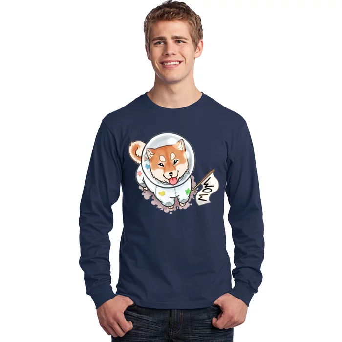 Shiba Inu Astronaut Cute Mom Long Sleeve Shirt