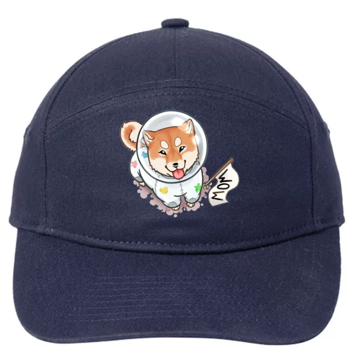 Shiba Inu Astronaut Cute Mom 7-Panel Snapback Hat