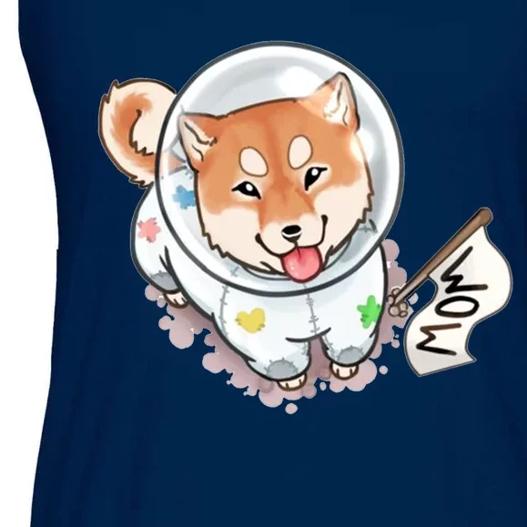 Shiba Inu Astronaut Cute Mom Ladies Essential Flowy Tank