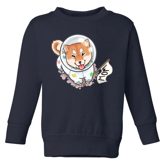 Shiba Inu Astronaut Cute Mom Toddler Sweatshirt