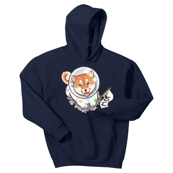 Shiba Inu Astronaut Cute Mom Kids Hoodie