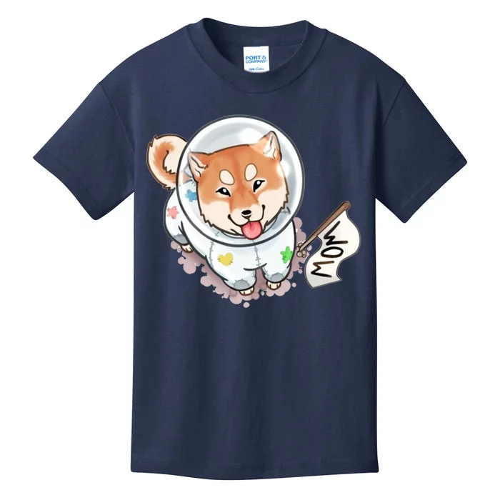 Shiba Inu Astronaut Cute Mom Kids T-Shirt