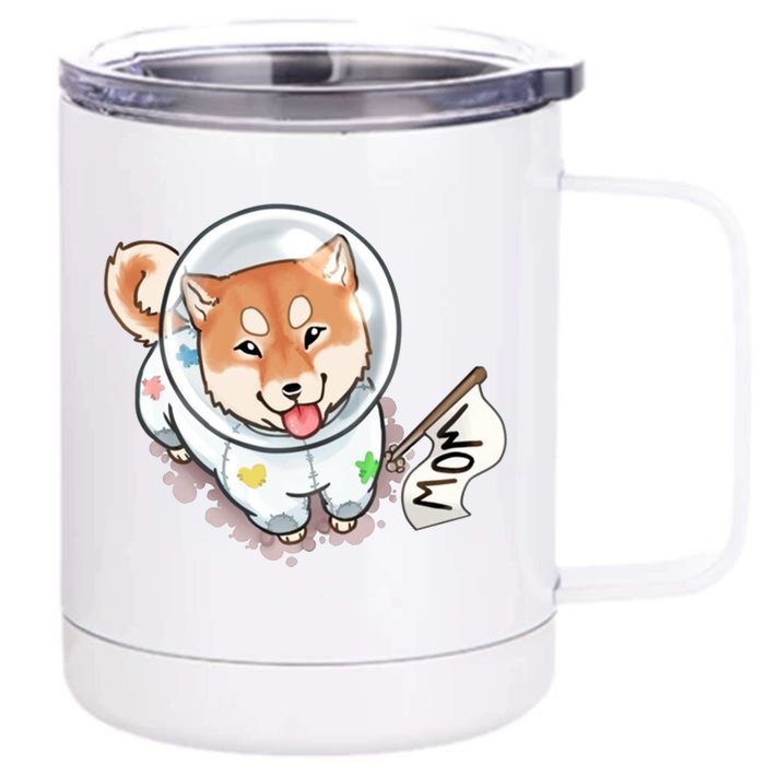 Shiba Inu Astronaut Cute Mom Front & Back 12oz Stainless Steel Tumbler Cup