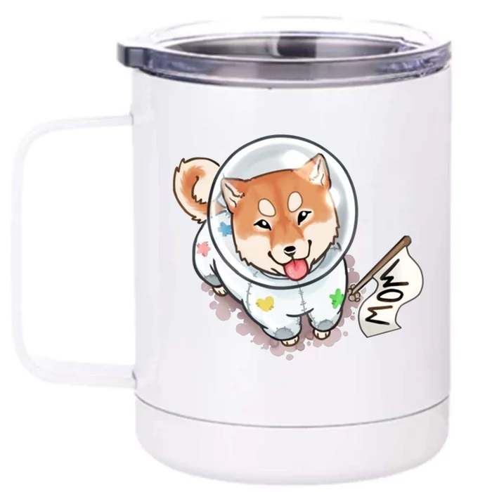 Shiba Inu Astronaut Cute Mom Front & Back 12oz Stainless Steel Tumbler Cup