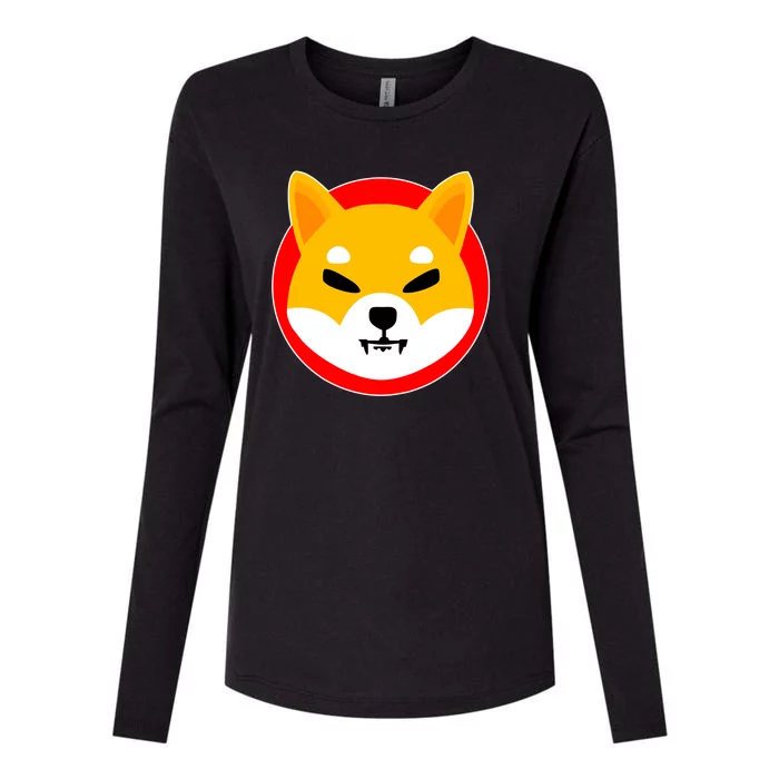 Shiba Inu SHIB Token Crypto Currency Logo Womens Cotton Relaxed Long Sleeve T-Shirt