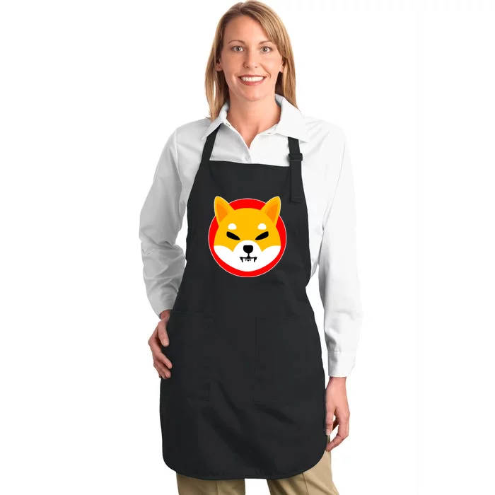 Shiba Inu SHIB Token Crypto Currency Logo Full-Length Apron With Pocket