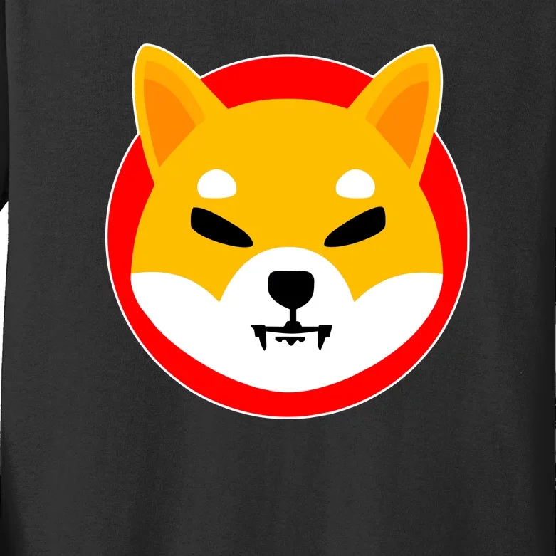 Shiba Inu SHIB Token Crypto Currency Logo Kids Long Sleeve Shirt