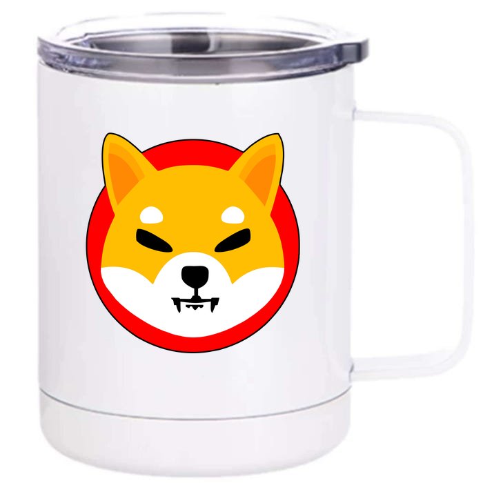 Shiba Inu SHIB Token Crypto Currency Logo Front & Back 12oz Stainless Steel Tumbler Cup